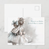 Gelukkig Zusje Dag Kaart – Pastel Mode (Voorkant / Achterkant)