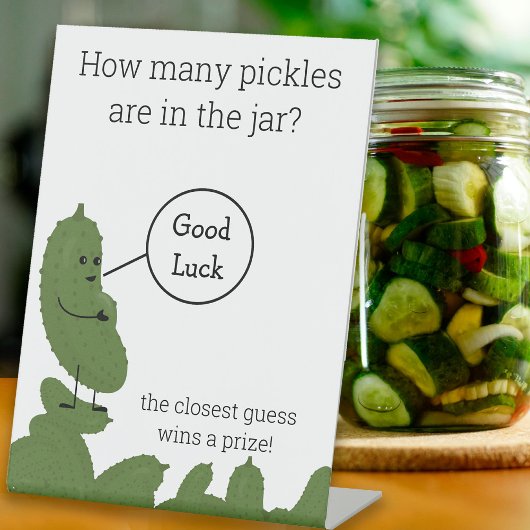 Gelukkig zwanger pickle baby shower spel reclamebord met voetstuk