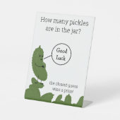 Gelukkig zwanger pickle baby shower spel reclamebord met voetstuk (Voorkant)