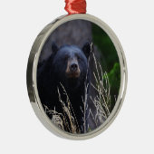 gelukkig zwart beer metalen ornament (Rechts)