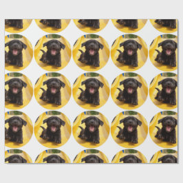 Gelukkig zwart Lab puppy op glijbaan Fun cadeauver Cadeaupapier