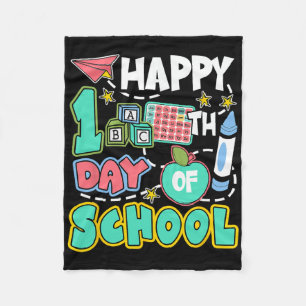 Gelukkige 100 dagen school appel leraar leerling p fleece deken
