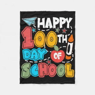 Gelukkige 100 dagen school appel leraar leerling p fleece deken