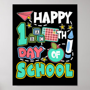 Gelukkige 100 dagen school appel leraar leerling p poster