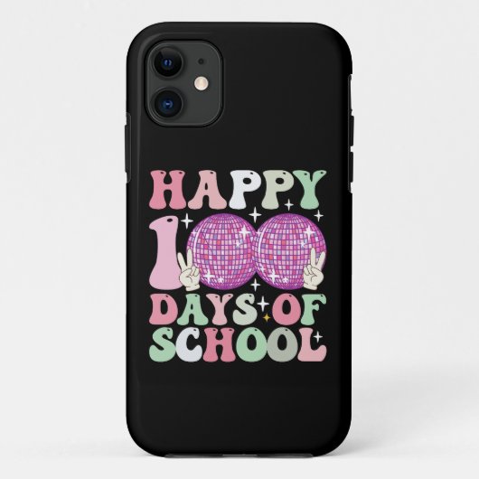 Gelukkige 100 dagen school Disco Bal Groovy Retro Case-Mate iPhone Case (Achterkant)