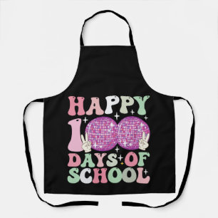 Gelukkige 100 dagen school Disco Bal Groovy Retro Schort