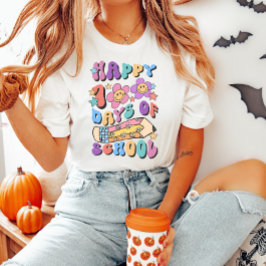 Gelukkige 100 dagen school retro leraar t-shirt
