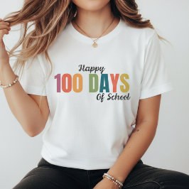 Gelukkige 100 dagen school voor de leraar t-shirt
