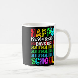 Gelukkige 100 dagen school wiskunde vergelijking 1 koffiemok