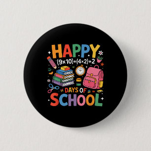 Gelukkige 100 dagen school wiskunde vergelijking 1 ronde button 5,7 cm
