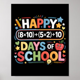 Gelukkige 100 dagen school wiskunde vergelijking l poster