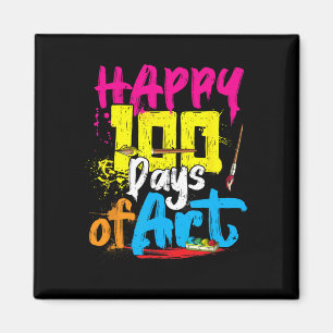 Gelukkige 100 dagen van kunstdocent student 100ste magneet
