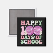 Gelukkige 100 Dagen van School Disco Ball Groovy R Magneet (Voorkant / Achterkant)