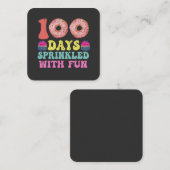 Gelukkige 100 Dagen van School Grappig Strooiend m Vierkante Visitekaartje (Voorkant / Achterkant)