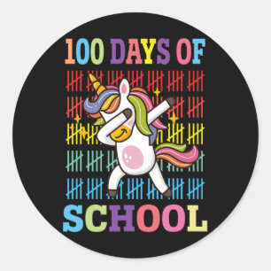 Gelukkige 100 dagen van school Kinder dabbing Eenh Ronde Sticker