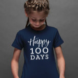 Gelukkige 100 dagen van school shirt<br><div class="desc">Viel 100 schooldagen met dit op karton geïnspireerde shirt met "gelukkige 100 dagen" op de voorkant en tally markeert op de achterkant</div>
