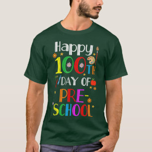 Gelukkige 100e dag kleuterschool tekening krijt st t-shirt