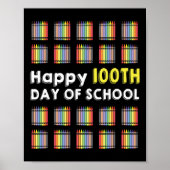 Gelukkige 100e dag van de school student plezier 1 poster (Voorkant)