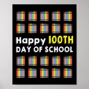 Gelukkige 100e dag van de school student plezier 1 poster