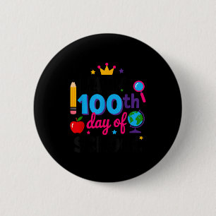 Gelukkige 100e schooldag 100 dagen slimmer leraar ronde button 5,7 cm