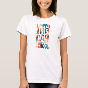 Gelukkige 100e schooldag Dames terug naar school T-shirt
