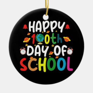 Gelukkige 100e Schooldag Leraar Student Keramisch Ornament