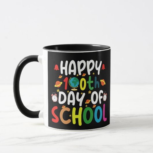 Gelukkige 100e Schooldag Leraar Student Mok (Links)