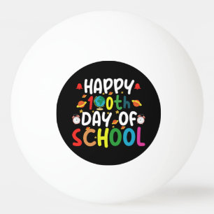 Gelukkige 100e Schooldag Leraar Student Pingpongbal
