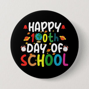 Gelukkige 100e Schooldag Leraar Student Ronde Button 7,6 Cm