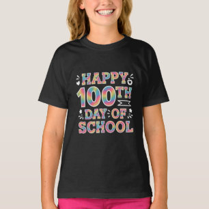 Gelukkige 100e Schooldag Tie Dye Regenboog 100 Dag T-shirt
