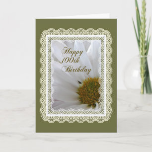 Gelukkige 100e verjaardag! Daisy in Lace Lijst Kaart