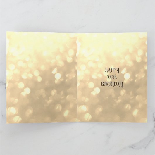 Gelukkige 100e verjaardag groet kaart (Binnen)