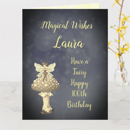 Gelukkige 100e verjaardag groet kaart (Gele Bloem)