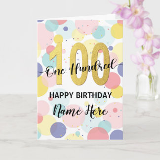 Gelukkige 100e Verjaardag Pastel Rainbow Gold Girl Kaart