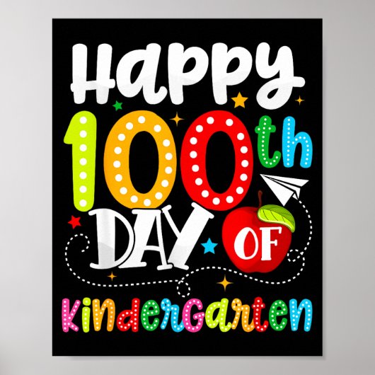 Gelukkige 100ste dag van de kleuterschool, grappig poster (Voorkant)