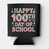 Gelukkige 100ste Dag van de School Tie Dye Rainbow Blikjeskoeler (Voorkant)