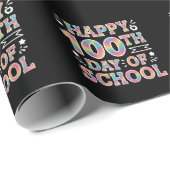 Gelukkige 100ste Dag van de School Tie Dye Rainbow Cadeaupapier (Rol Hoek)