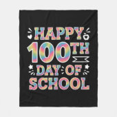 Gelukkige 100ste Dag van de School Tie Dye Rainbow Fleece Deken (Voorkant)