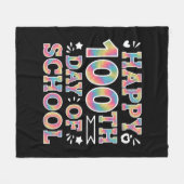 Gelukkige 100ste Dag van de School Tie Dye Rainbow Fleece Deken (Voorkant (Horizontaal))