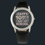 Gelukkige 100ste Dag van de School Tie Dye Rainbow Horloge<br><div class="desc">Gelukkige 100ste Dag van de School Tie Dye Rainbow 100 Dagen Slimmer</div>