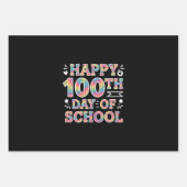 Gelukkige 100ste Dag van de School Tie Dye Rainbow Inpakpapier Vel (Voorkant)