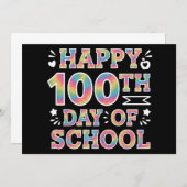 Gelukkige 100ste Dag van de School Tie Dye Rainbow Kaart (Voorkant / Achterkant)