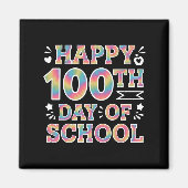 Gelukkige 100ste Dag van de School Tie Dye Rainbow Magneet (Voorkant)