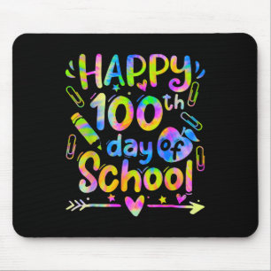 Gelukkige 100ste Dag van de School Tie Dye Rainbow Muismat
