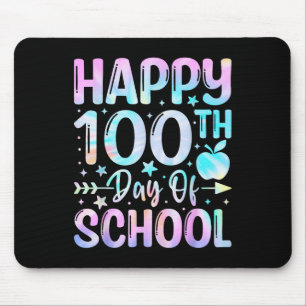 Gelukkige 100ste Dag van de School Tie Dye Rainbow Muismat