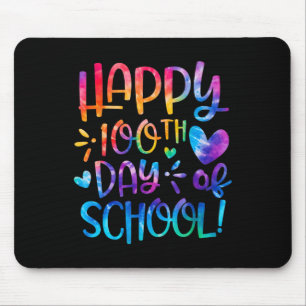 Gelukkige 100ste Dag van de School Tie Dye Rainbow Muismat