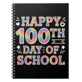 Gelukkige 100ste Dag van de School Tie Dye Rainbow Notitieboek (Voorkant)