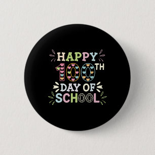 Gelukkige 100ste Dag van de School Tie Dye Rainbow Ronde Button 5,7 Cm