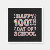 Gelukkige 100ste Dag van de School Tie Dye Rainbow Servet (Voorkant)