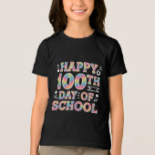 Gelukkige 100ste Dag van de School Tie Dye Rainbow Tri-Blend Shirt (Voorkant)